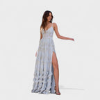 Florencia | Vestido largo bohemio con abertura y volantes