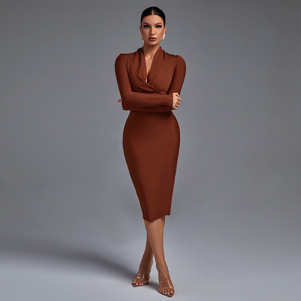 Samara | Vestido de Manga Longa con Escote en V