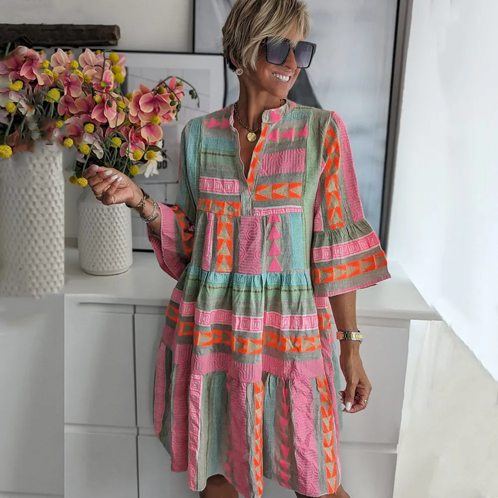 Juliane - Vestido de columpio con capas