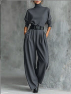 Juliet | Conjunto de suéter de cuello alto y pantalón recto