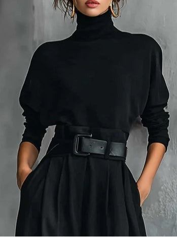 Juliet | Conjunto de suéter de cuello alto y pantalón recto
