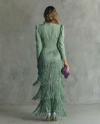 Clara™ | Elegante vestido midi con mangas con flecos